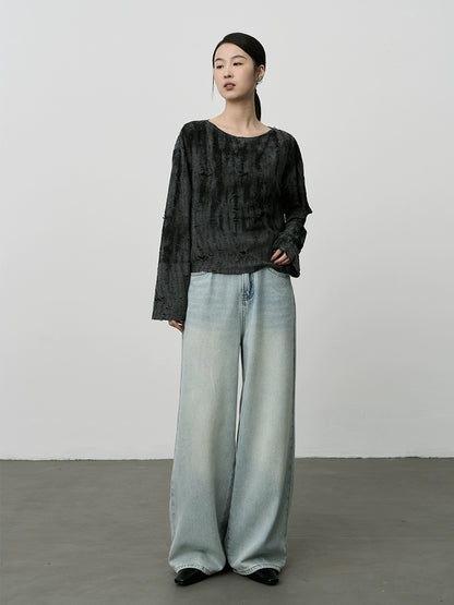 Pantalones vaqueros de pierna ancha de color azul claro CAREMIND, pantalones ajustados de cintura alta y pierna recta, pantalones de verano que fregan el suelo 