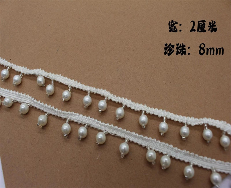 3734★ Colgante Borla Perla Encaje Accesorios Cortina Falda Accesorios Ropa Textiles para el hogar DIY Accesorios Hechos a mano Decoración de ropa