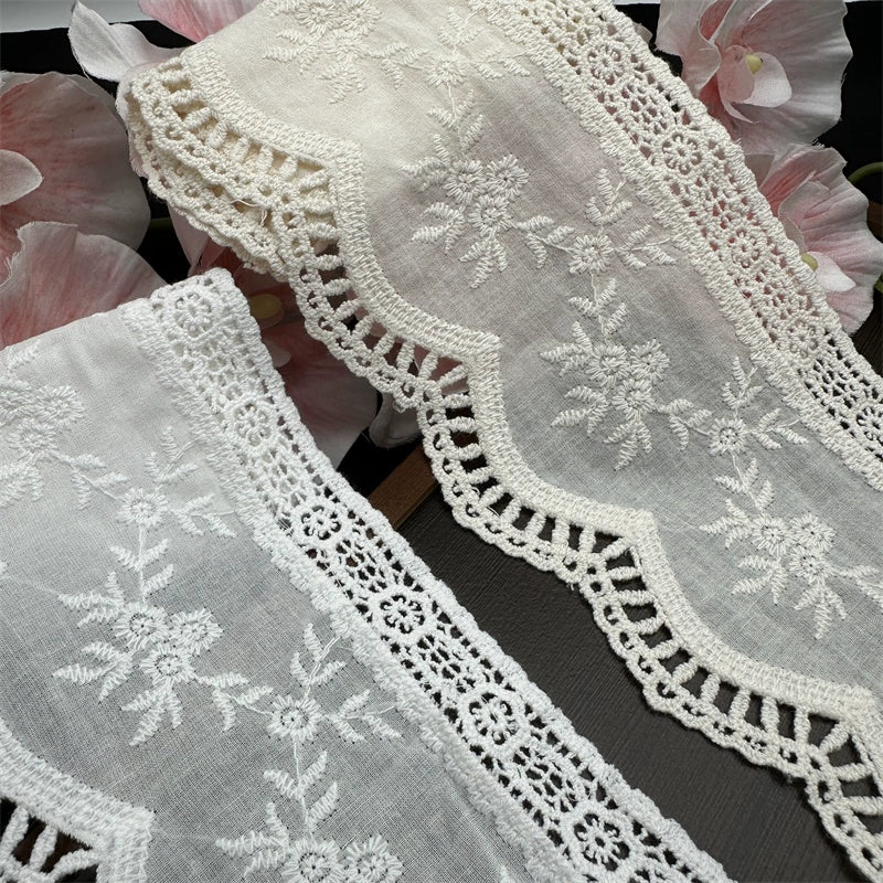 Tela bordada hueca de algodón puro de 10,5 cm de ancho, 3785 cm de ancho, para bricolaje, Mori, pastoral, para sofá, ropa, falda, dobladillo, decoración