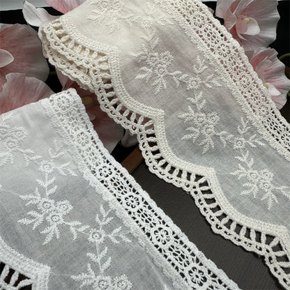 Tela bordada hueca de algodón puro de 10,5 cm de ancho, 3785 cm de ancho, para bricolaje, Mori, pastoral, para sofá, ropa, falda, dobladillo, decoración