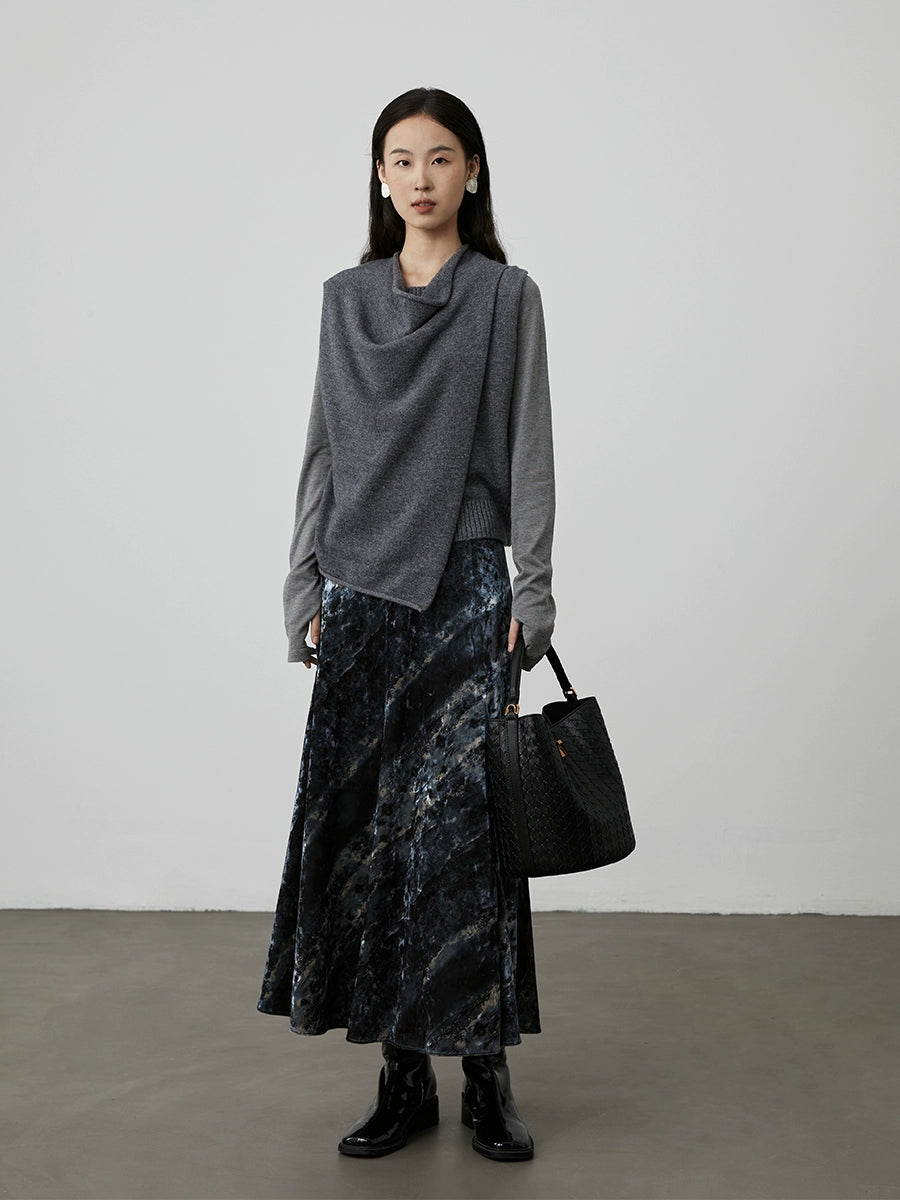 [Chaleco en do menor] Suéter de punto de lana sin mangas con cuello alto y estilo coreano CAREMIND, chaleco con capa exterior de alta calidad 