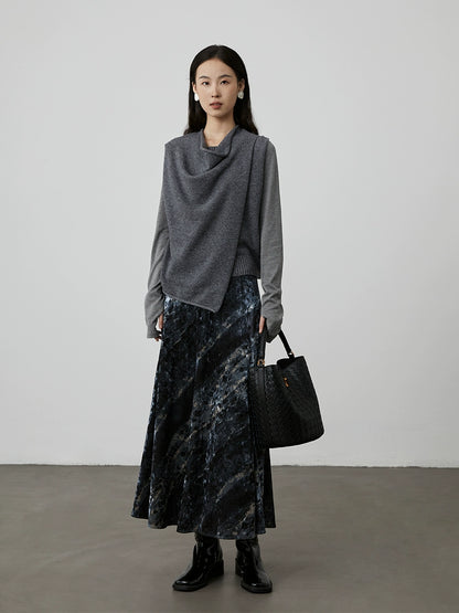 [Chaleco en do menor] Suéter de punto de lana sin mangas con cuello alto y estilo coreano CAREMIND, chaleco con capa exterior de alta calidad 