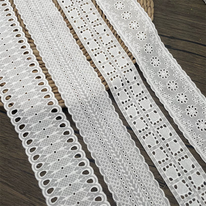 3803 Ropa de bebé de encaje bordado con borde de algodón retro de alta calidad, empalme de cuello de falda, accesorios de empalme de cortinas para el hogar