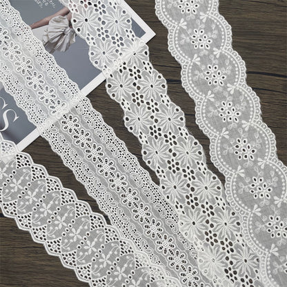 3794 Encaje bordado de algodón blanco de alta calidad para empalme de ropa, material decorativo, correa de hombro, accesorios de joyería