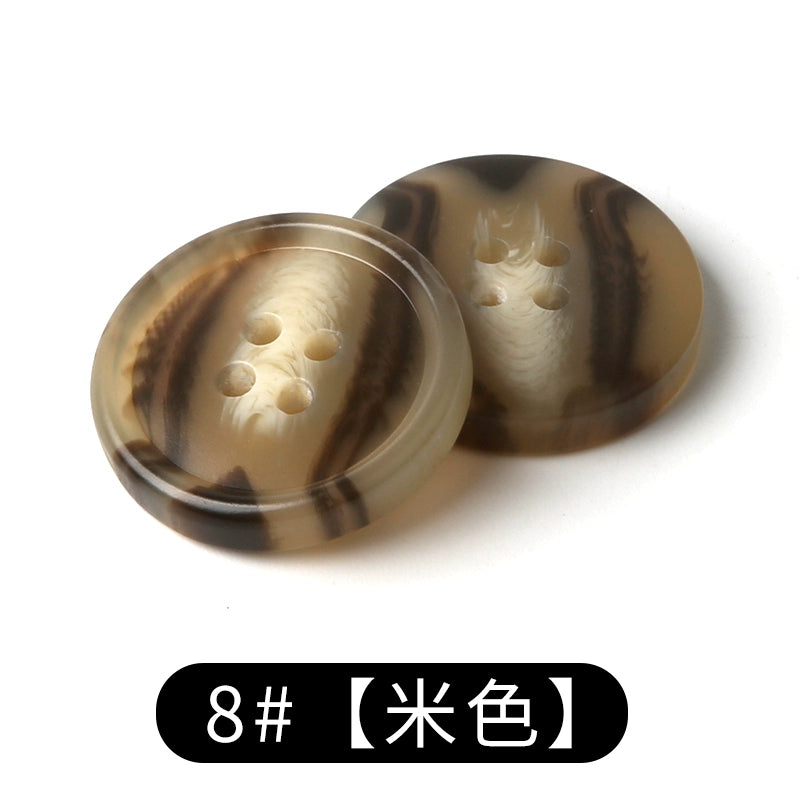 3447★  suit buttons round resin coat button trench coat jacket top versatile clothes white men's and women's black buttons