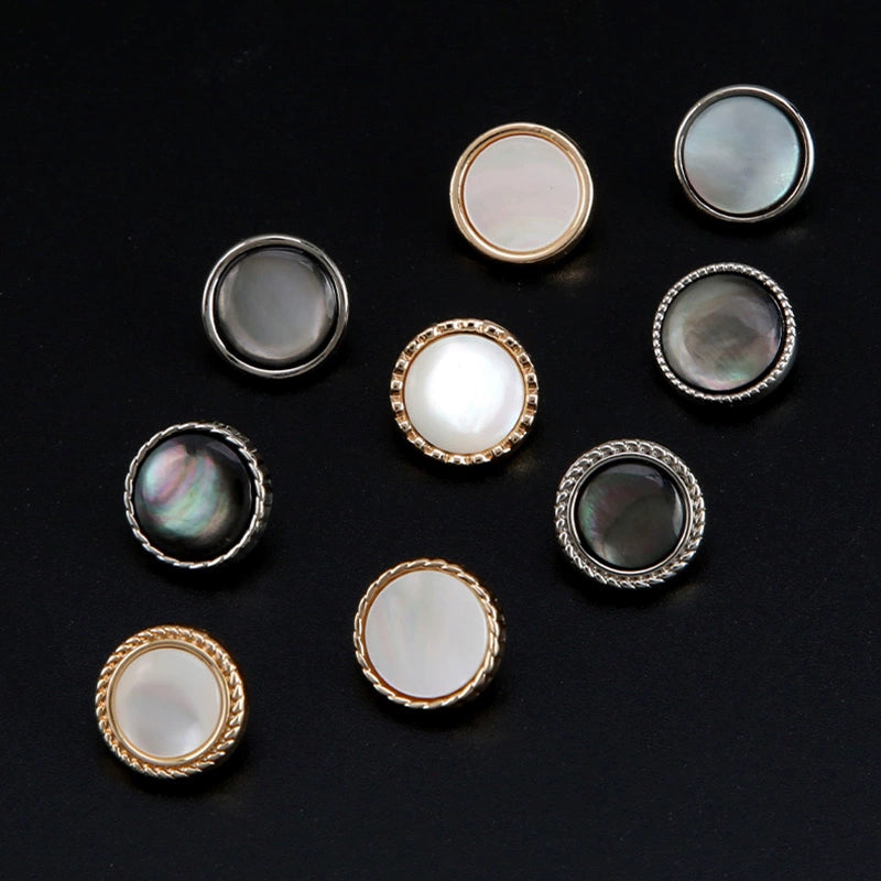 3361★  Pearlescent pearl metal shell button shirt cardigan versatile buttons high-end children's clothes versatile round buttons