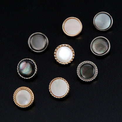 3361★  Pearlescent pearl metal shell button shirt cardigan versatile buttons high-end children's clothes versatile round buttons