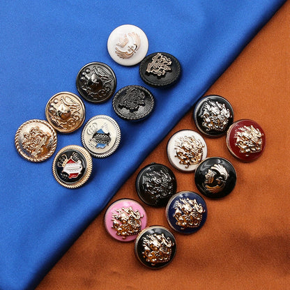 3414★  Coat buttons round suit woolen jacket metal buttons women's trench coat British versatile women's and men's suits buttons