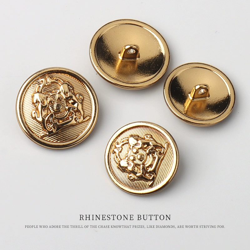 3283★  Classic Double Lion Metal British Style Buttons Versatile Coat Windbreaker Buttons Suit Jacket Sweater Vintage Gold Buttons