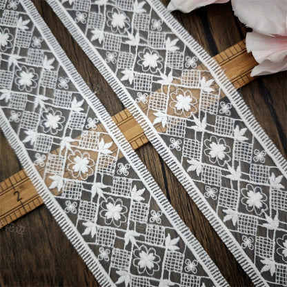 3820 Tissu en dentelle brodée avec ourlet en maille exquise, vêtements de bricolage, vêtements pour bébé, bretelles, robe de mariée, vêtements pour enfants, accessoires d'épissure