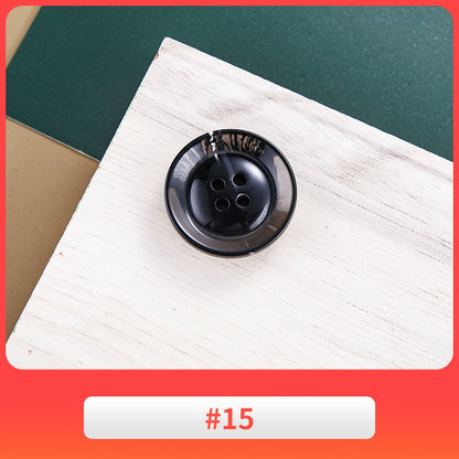 3443★ Botón redondo de resina versátil, botón de abrigo de lana, botón de gabardina para mujer, botón de pantalón de traje para hombre