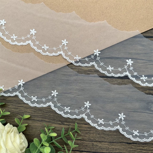 3811 Accesorios de encaje bordado blanco japonés y coreano, accesorios de decoración de ropa DIY, materiales hechos a mano DIY, accesorios de ropa