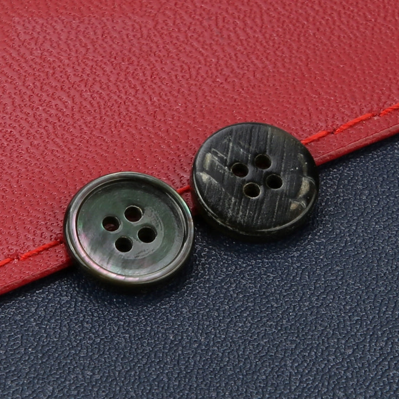 3347★  Shirt buttons women's and men's chiffon shirt buttons clothes versatile round shell buttons four-eye black and white cardigan small