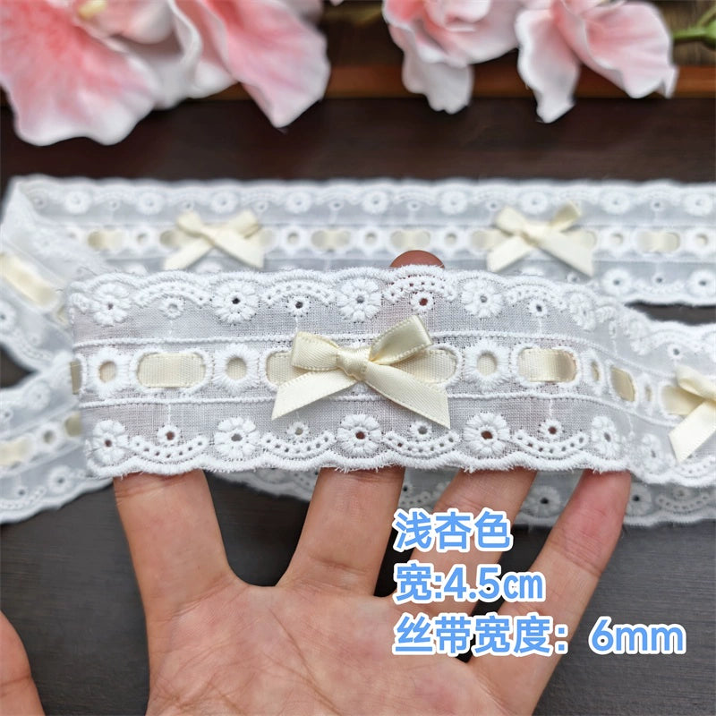 3552★ Ancho 4,5 cm Lazo multicolor Encaje Ropa Cinta Algodón Bordado Lolita Encaje DIY Accesorios hechos a mano