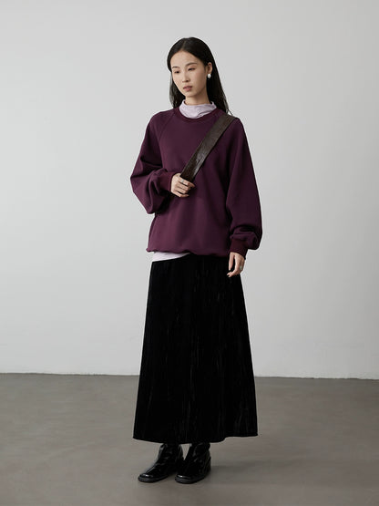 [Universo Galaxy] CAREMIND Falda plisada texturizada de cintura alta para industria pesada Nuevo vestido largo elegante Liuguang para mujer 