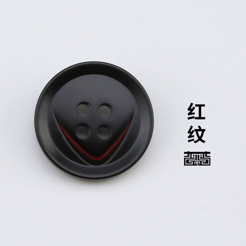 3439★ Abrigo de traje para mujer, botones decorativos de alta gama, botones redondos, ropa, chaqueta, suéter, traje, botones negros, botones de resina