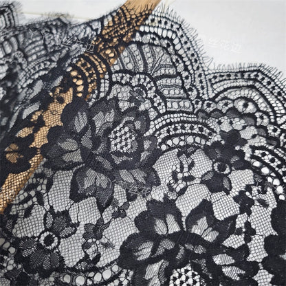 3737 ancho 30cm exquisitas pestañas de encaje hecho a mano DIY vestido alargado empalme velo de novia accesorios de ropa