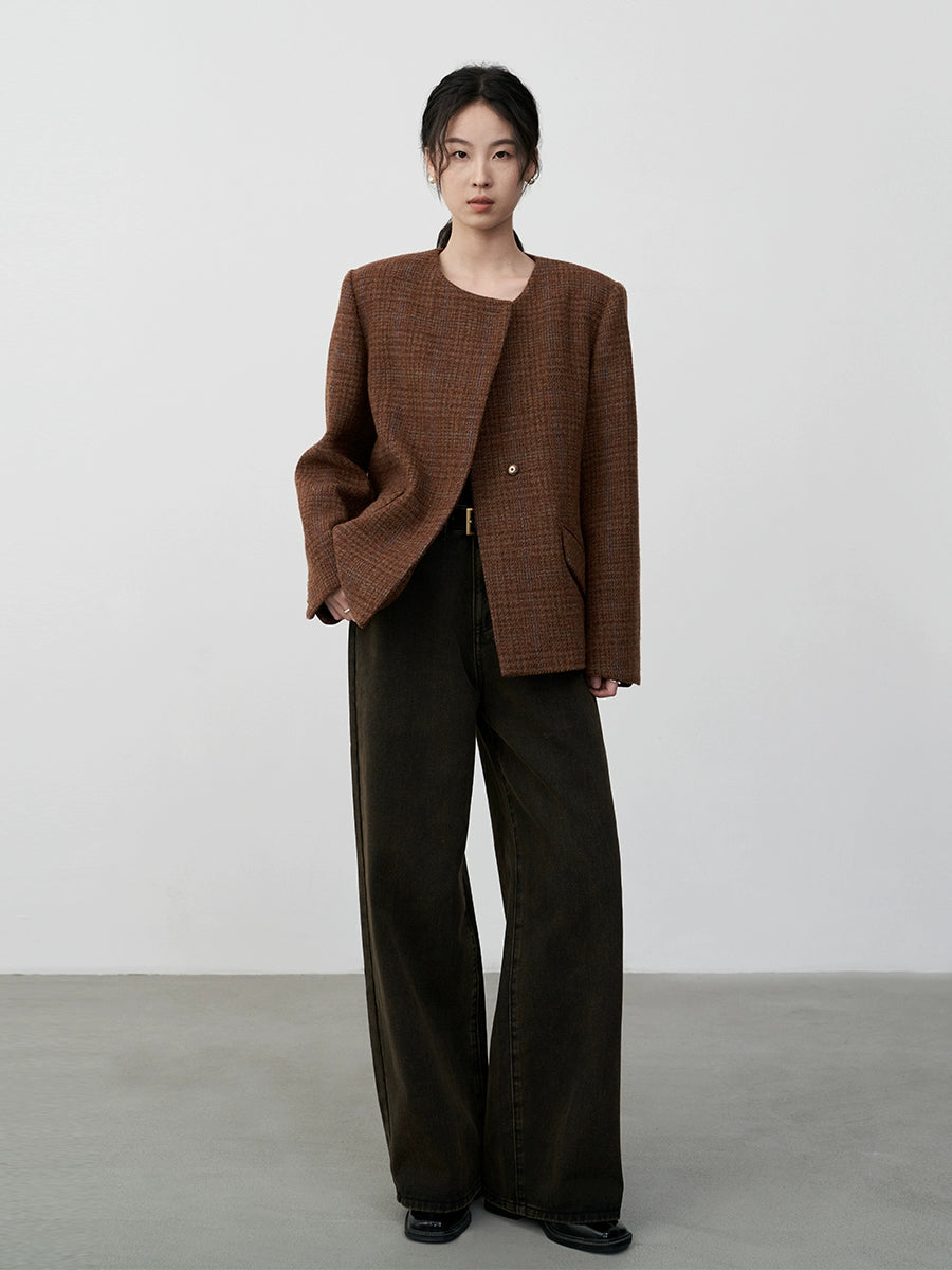 [Special Price] Wool French Small Fragrant Jacket Short High-end Old Money Style Retro Woven Wool Top