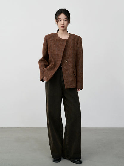 [Special Price] Wool French Small Fragrant Jacket Short High-end Old Money Style Retro Woven Wool Top