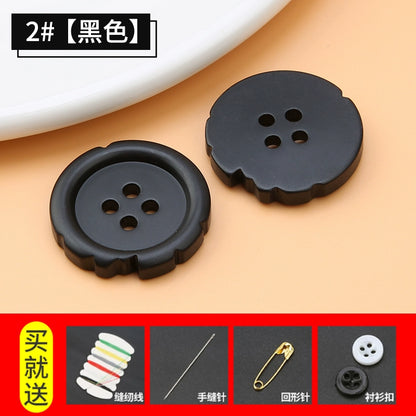 3416★  Black resin button top women's trench coat coat high-end buttons men's clothes suit pants button accessories