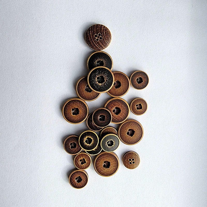 3457★  Round wood buttons black brown men's and women's clothes shirt shirt sweater cardigan buttons handmade small buttons