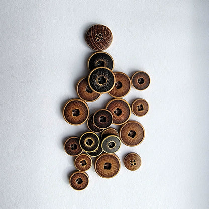 3457★  Round wood buttons black brown men's and women's clothes shirt shirt sweater cardigan buttons handmade small buttons