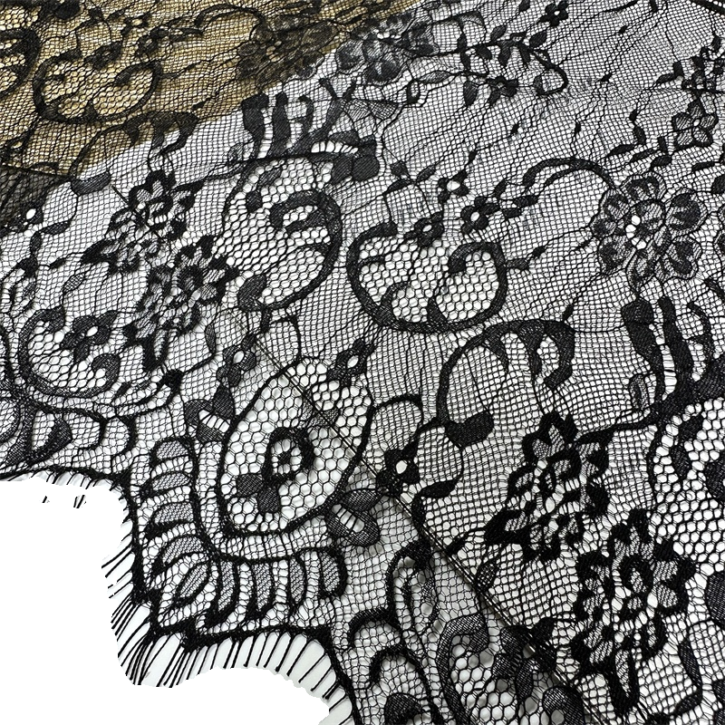 3768 Ancho 35CM Malla unilateral Encaje Flor Borde de pestañas Ropa Vestido de novia Ropa de cama para el hogar Decoración Material de empalme