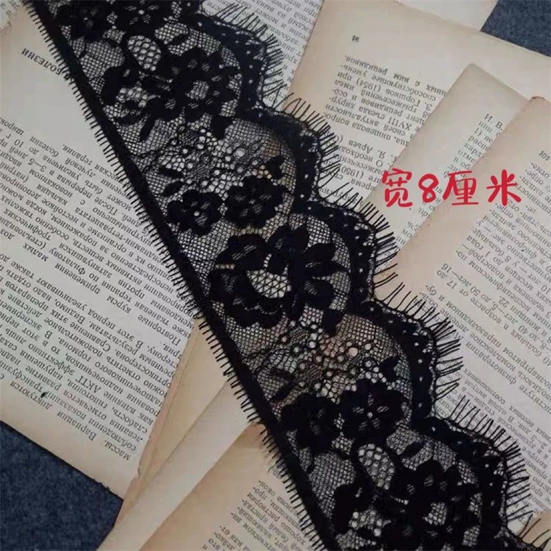 3756 Dentelle à cils unilatérale de haute qualité, col DIY, manches, matériau décoratif d'épissure, accessoires d'allongement de jupe de pantalon