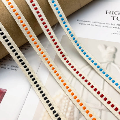 3850 Spot 1cm puro algodón patrón de espiga color cuadros jacquard cinta tira lateral accesorios ropa ribete cinta