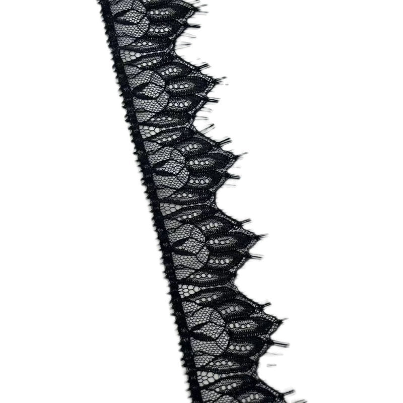 3752 Cils noirs et blancs de 3 mètres de long, tissu en dentelle fine, accessoires décoratifs en dentelle faits à la main pour vêtements DIY