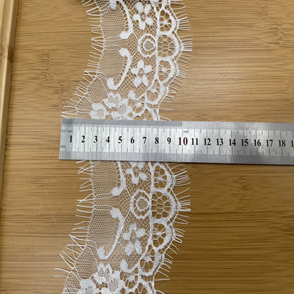 3763 Tres metros de largo y 8 cm de ancho, pestañas finas, encaje, accesorios de encaje hechos a mano, ropa de bricolaje, dobladillo de falda, cinturón decorativo