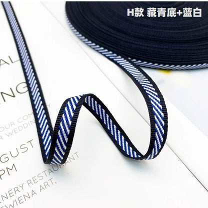3854 Tira lateral de cinta jacquard de sarga de color de 1 cm para accesorios de ropa, tira de prensado de bordes, tira de ribete para textiles del hogar