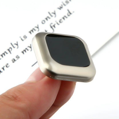 3423★ Botones cuadrados de metal para ropa, chaqueta, gabardina, botones negros versátiles, botones para traje, suéter, accesorios decorativos