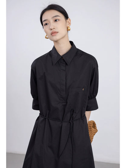 [Herramientas japonesas] El cuerpo en forma de pera de CAREMIND es ligeramente gordo, usa un vestido de cuello polo, un vestido mediano y largo de cercanías 