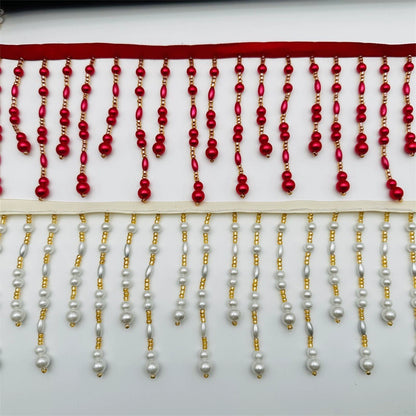 3681 Accesorios de encaje con borlas verticales para industria pesada, cortinas hechas a mano, decoración de lámparas de escritorio para ropa de boda, ancho 10 cm