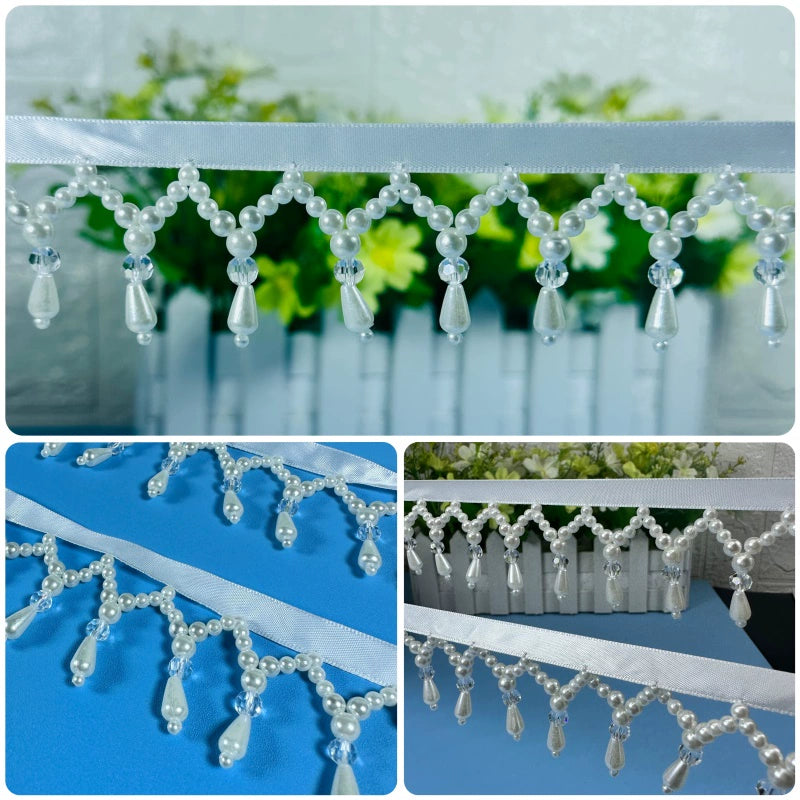 Cinturón de hanfu con flecos de perlas y cuentas, cadena, cortina facial, barba, tocado, accesorios de ropa DIY, 3683 anchos, 4,5 cm