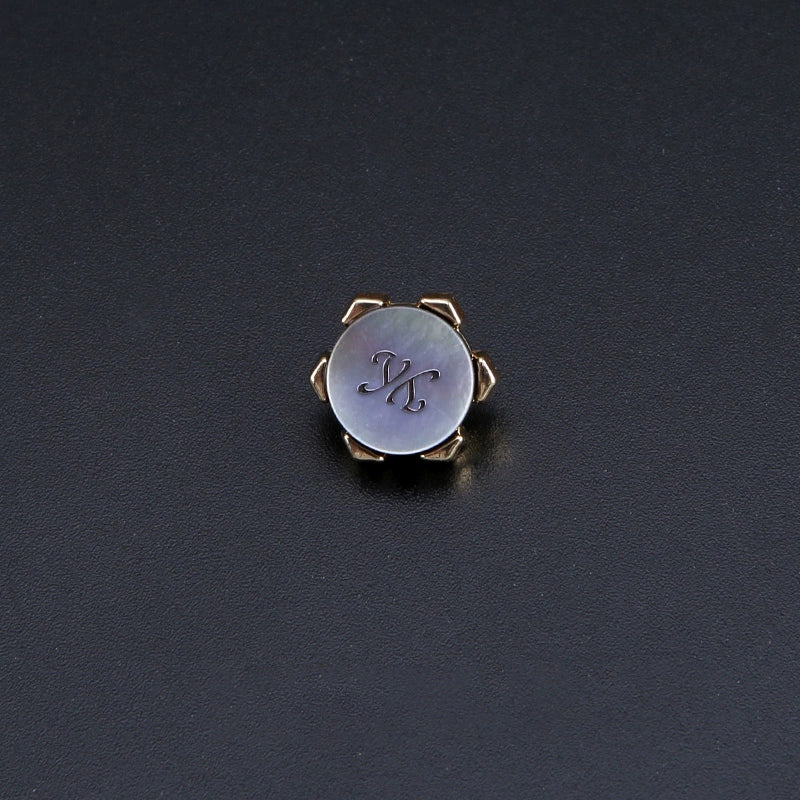 3381★  Shell button men's and women's clothes versatile shirt round high-end button shirt high-end metal bottom corner button accessories