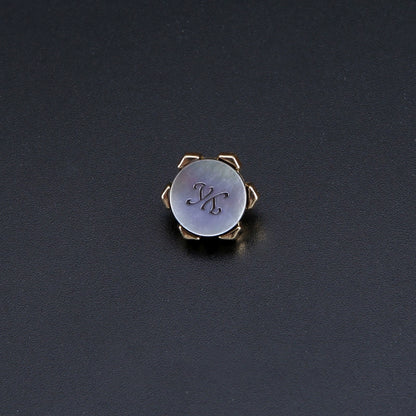 3381★  Shell button men's and women's clothes versatile shirt round high-end button shirt high-end metal bottom corner button accessories