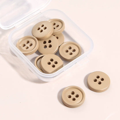 3324★  Round Shirt Clothes Decorative Buttons Shirt Cardigan Top Women's Four-Eye Buttons Sweater Cuffs Small Button Accessories