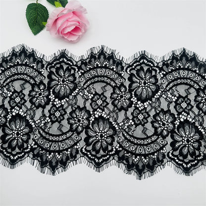 3747 Malla de 23 cm de ancho, pestañas, encaje, accesorios de ropa para muñecas hechos a mano, vestidos, cortinas de boda, materiales