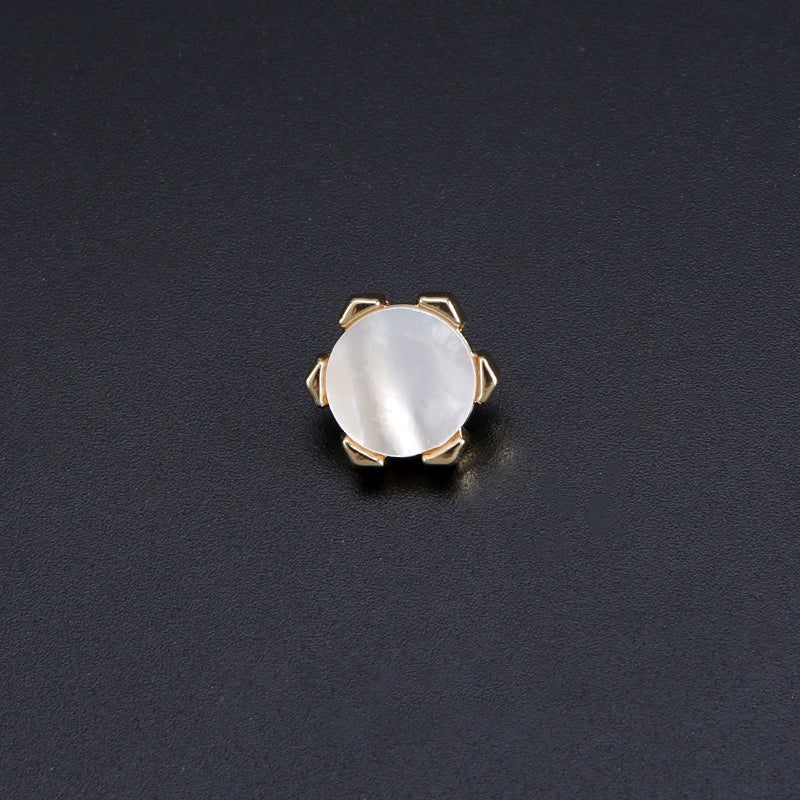 3381★  Shell button men's and women's clothes versatile shirt round high-end button shirt high-end metal bottom corner button accessories