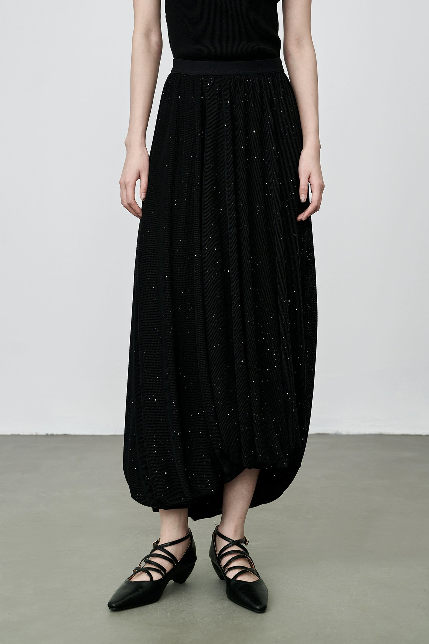 Falda fina negra estilo Hepburn de CAREMIND, falda fina irregular de lujo a la moda, ligera, para mujer 