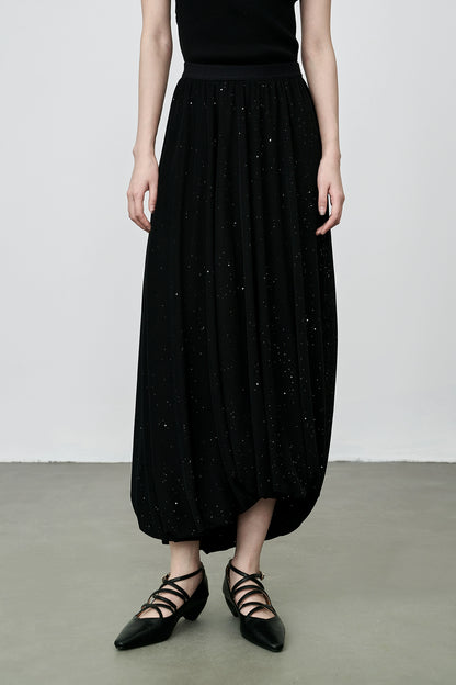 Falda fina negra estilo Hepburn de CAREMIND, falda fina irregular de lujo a la moda, ligera, para mujer 