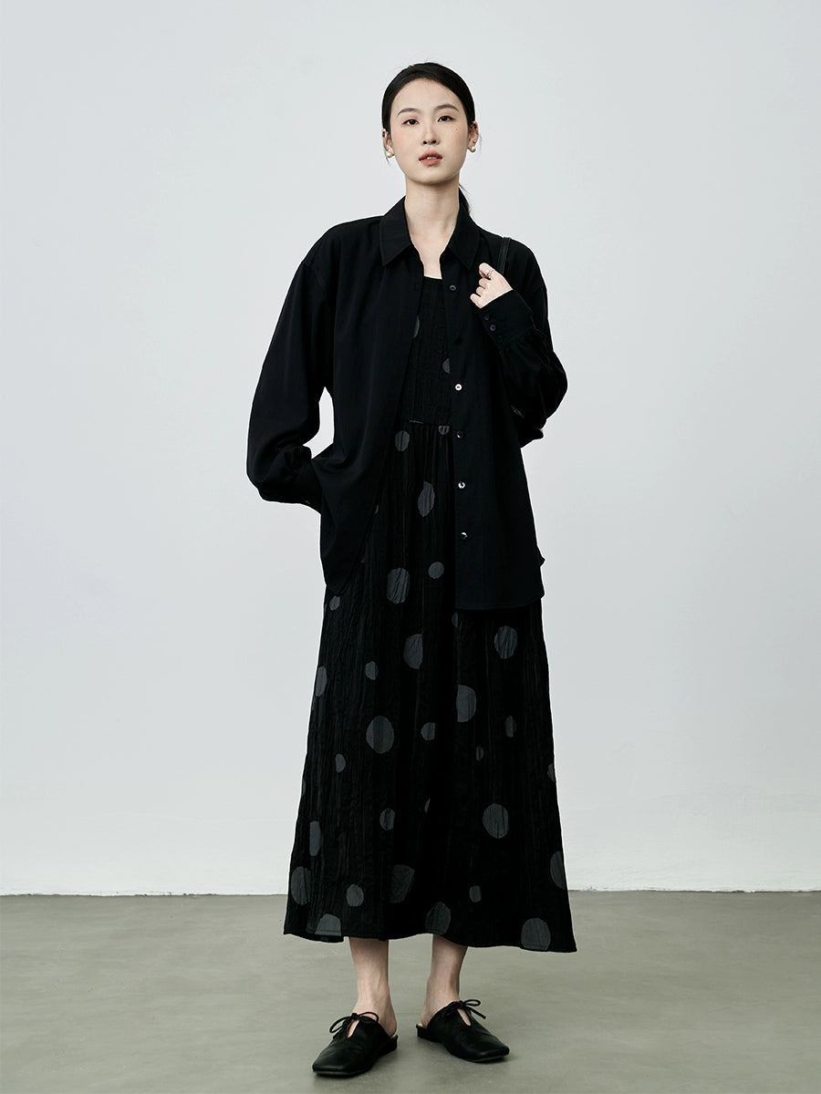 Vestido sin mangas estilo Hepburn negro de CAREMIND, vestido de lunares nuevo de verano para niños 