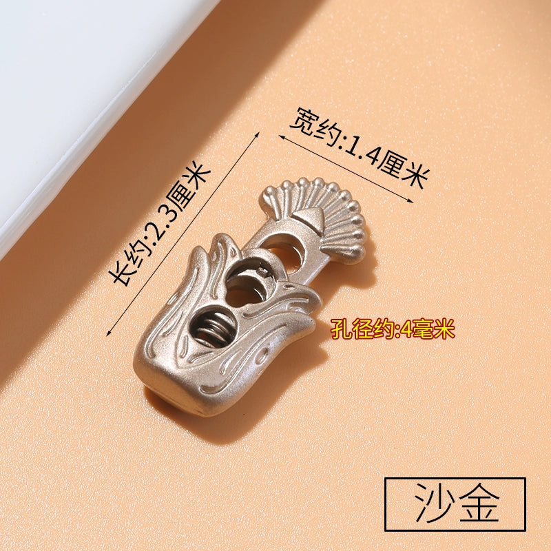 3543★ Hebilla de resorte de metal, hebilla fija para cordón de zapato, hebilla de nariz de cerdo con cordón para ropa, hebilla de tope para sombrero, botón de ajuste elástico para apretar