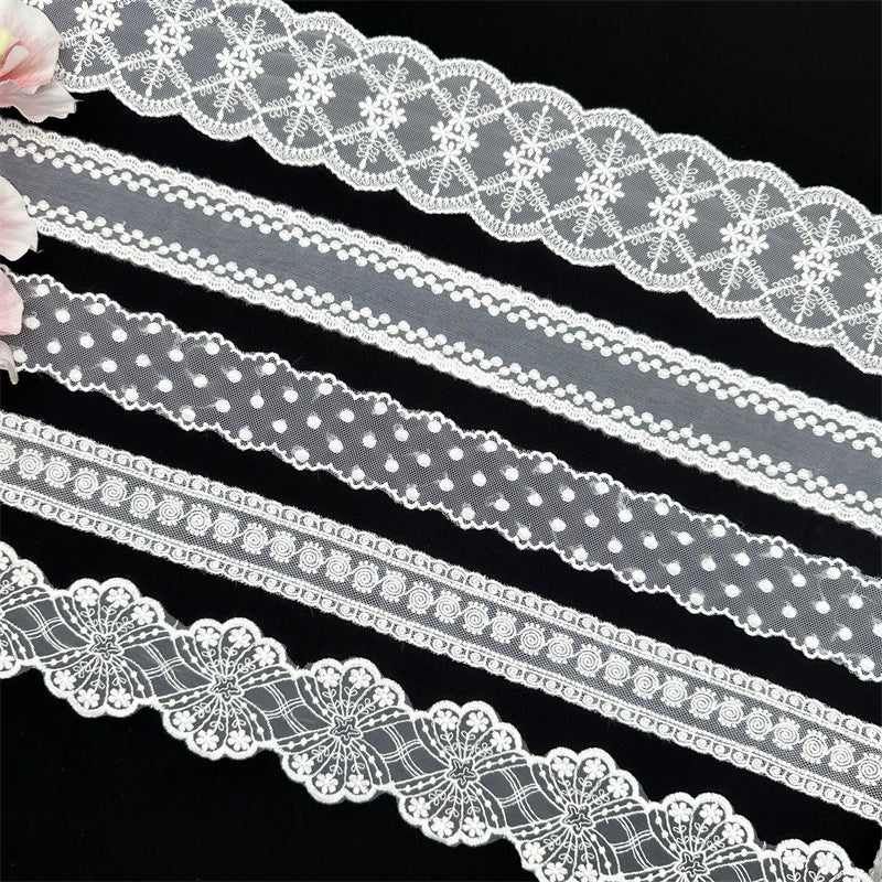 3805 Accesorios de encaje bordado de malla, cortinas de tela, vestido de novia, falda, decoración, bricolaje, material de tela para ropa hecho a mano