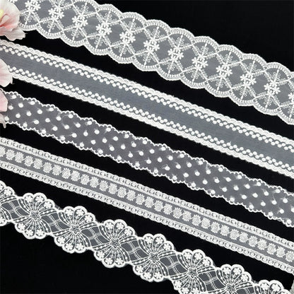 3805 Accesorios de encaje bordado de malla, cortinas de tela, vestido de novia, falda, decoración, bricolaje, material de tela para ropa hecho a mano