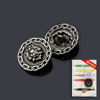3251★  Ancient silver metal retro coat buttons clothes small coat Nizi button accessories round versatile top buttons