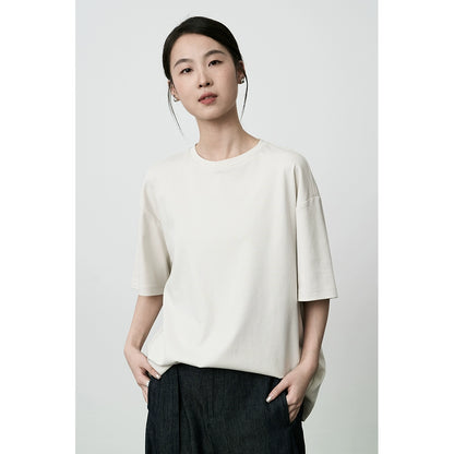 CAREMIND2024 nueva blusa básica de manga corta, holgada y fina, de seis colores, con cuello redondo y mangas cortas para mujer 