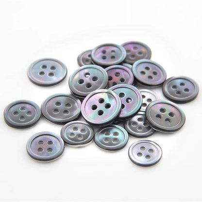 3350★  Shell Button Four Eyes Thin Edge Conch Men's and Women's Versatile Shirt Cardigan Small Button Children's Clothes Sweater Gray Black